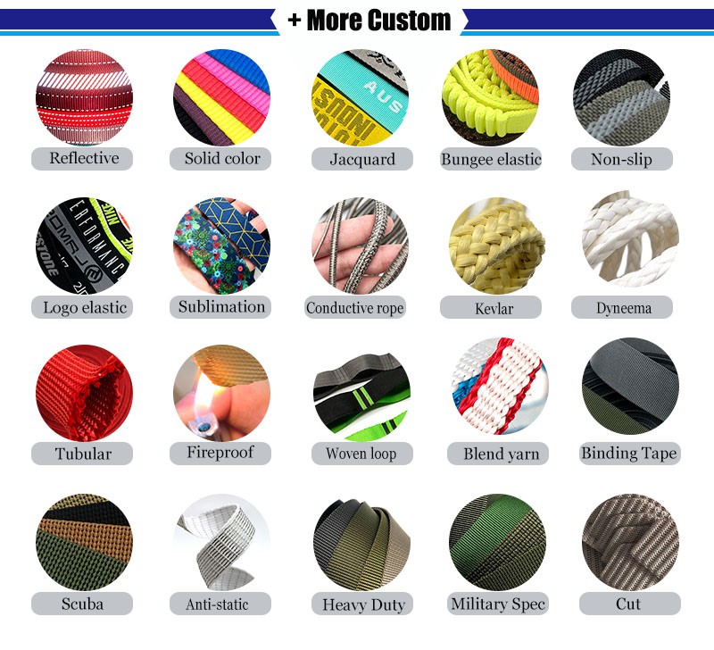 Polyester webbing for more customization options