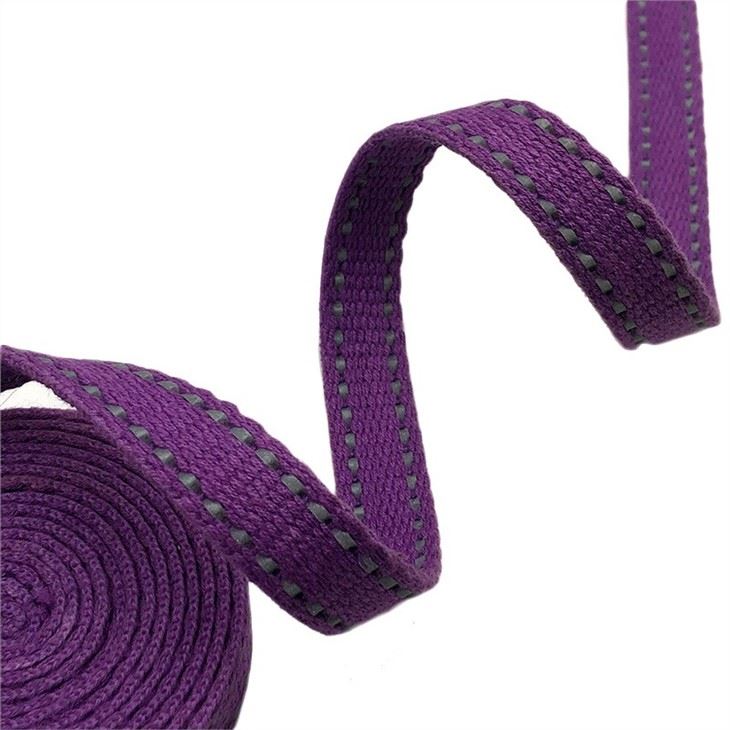 Reflective olive green cotton webbing